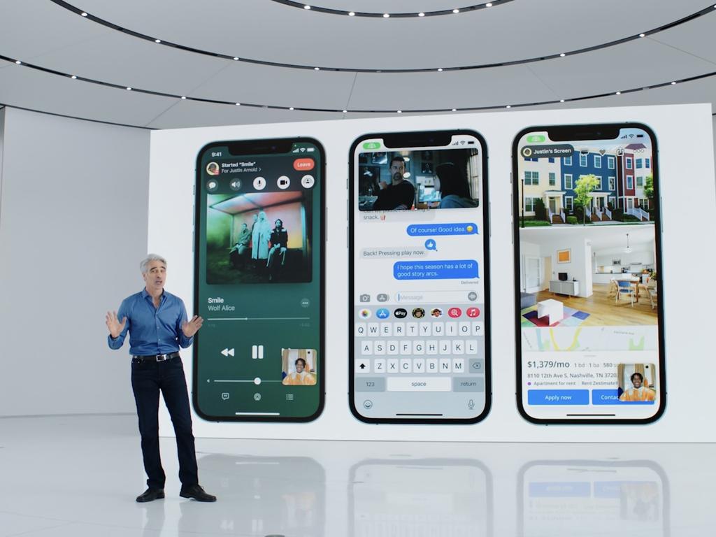 Apple software engineering senior vice-president Craig Federighi introduced new software features coming to Apple devices at WWDC 2021. Picture: Supplied