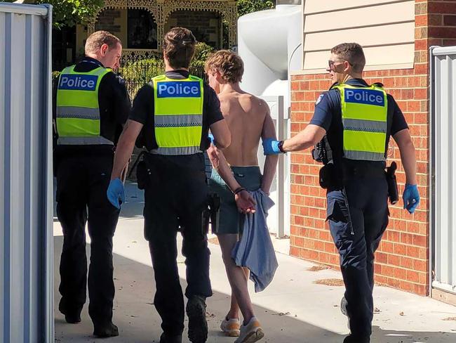 An 18-year-old has been arrested in Bendigo after a police car was allegedly rammed on Thursday night. Picture: Supplied.