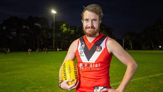 Daniel Weetra at the Para Hills Football Club. Picture: Ben Clark