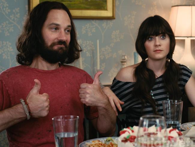 Paul Rudd and Zooey Deschanel in Our Idiot Brother.