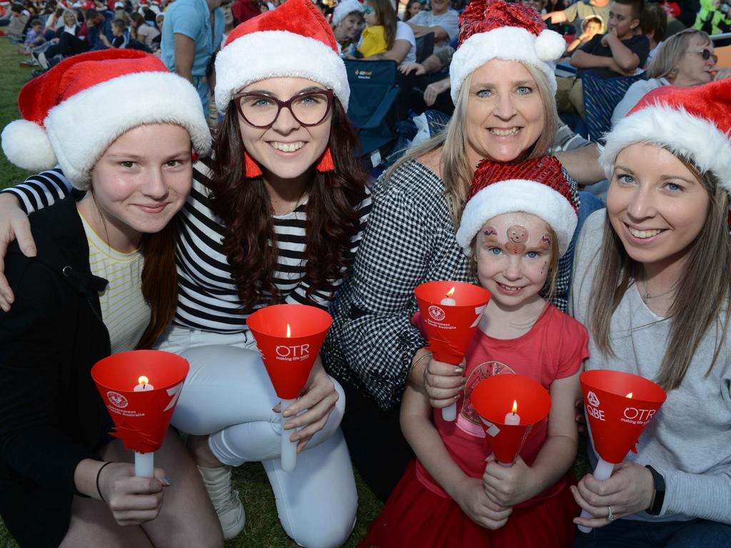 Chelsea Stewart with the Carmichael family Erin,, Melissa, Mackenzie and Jessica. AAP Image/ Brenton Edwards