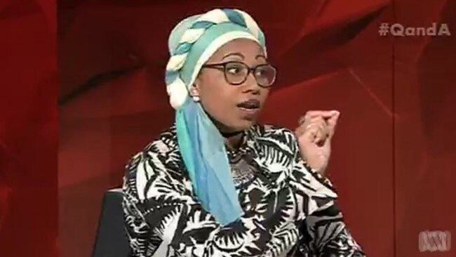 Yassmin Abdel-Magied on the ABC’s<i> Q&amp;A</i> last Monday night.