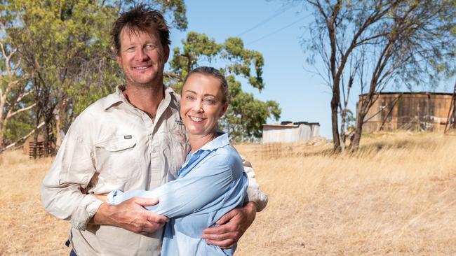 Tracy and Kristen LeFroy of Cranmore Farming on their property at Bindi Bindi in Western Australia's Wheat Belt. Picture: Tony McDonough