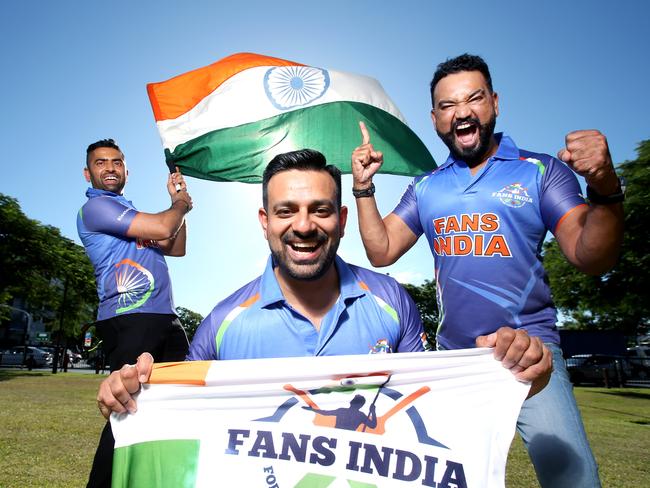 Gaurav Kaulgud, Rajul Sharma and Amrish Bafana from the Fans India group. Picture: Steve Pohlner