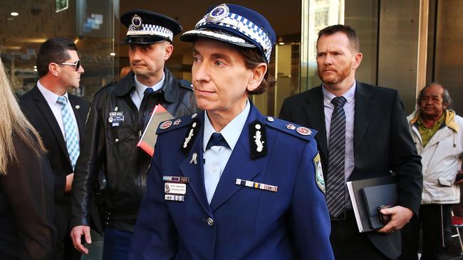 17/8/16: Deputy Commissioner Cath Burn leaves JMT after giving evidence at the Sydney siege inquest. . John Feder/The Australian.