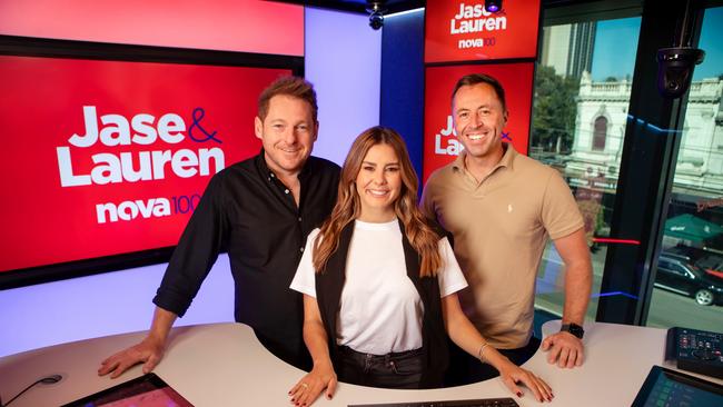 Jase Hawkins, Lauren Phillips and Clint Stanaway are the new Nova 100 Breakfast team. Picture: Supplied/Nova