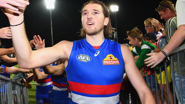 Marcus Bontempelli leaves the ground after another big game. Picture: Getty Images