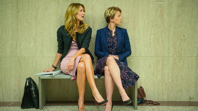 Laura Dern and Scarlett Johansson in a scene from the movie Marriage Story. Supplied by Netflix.