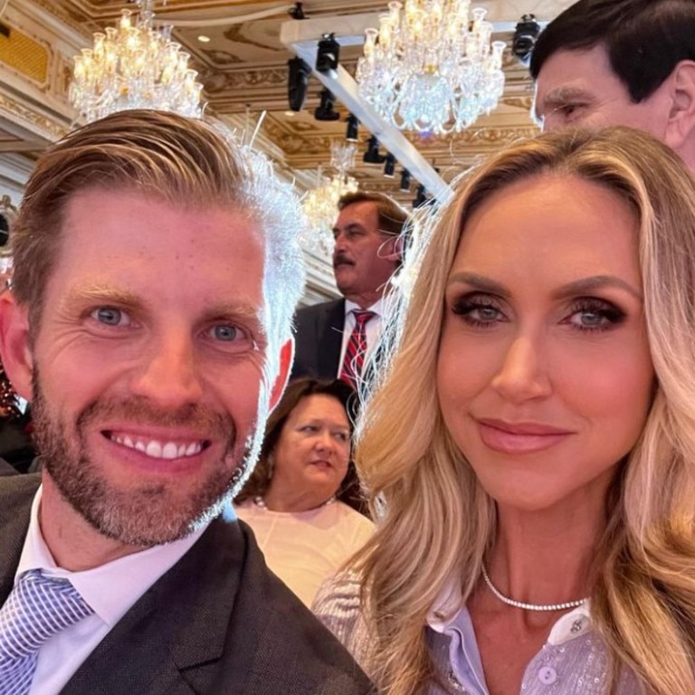 Eric and Lara Trump at Donald Trump’s campaign lunch. (Picture: Instagram/erictrump)