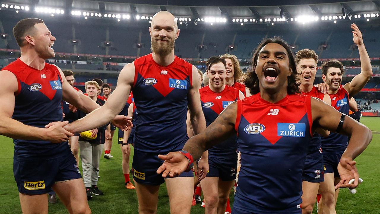 Kozzy Pickett saved Melbourne’s bacon against Carlton. (Photo by Michael Willson/AFL Photos via Getty Images)