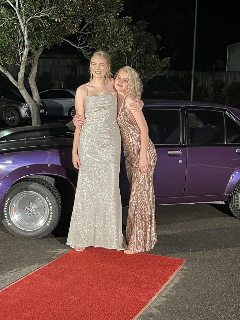 The students arrive at St Mary's College formal at the Brolga Theatre.