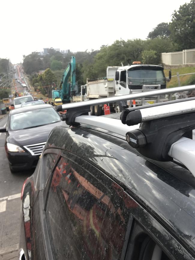 Traffic on Frenchs Forest Road West. Picture: Kelvin Morton