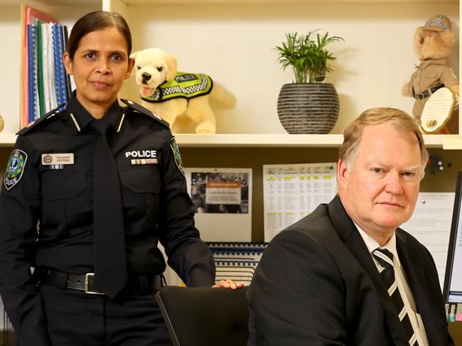 23nd April 2021:  Detective Superintendent James Blandford with DCI Charmaine Peters who run pedophile register in SA Picture: Kelly Barnes