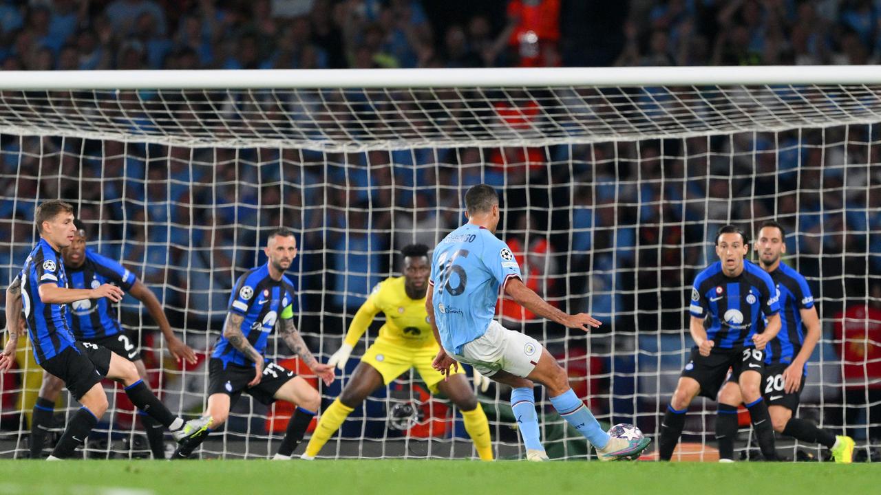 Rodri got it around all of them. Photo by David Ramos/Getty Images.