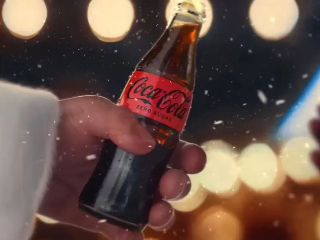 Plenty of details are ‘off’, including Santa’s hand when holding this Coke bottle. Picture: Supplied