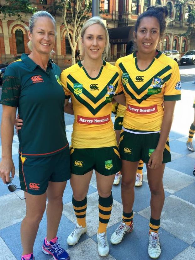 Tahnee Norris with Bears Karina Brown and Tallisha Harden, now Jillaroos. Picture: Supplied