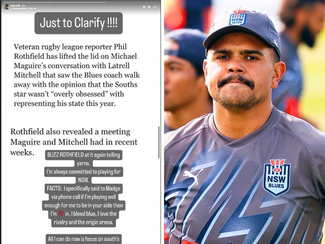 Latrell Mitchell has responded to the swirling news. Photo: Instagram @trellmit.