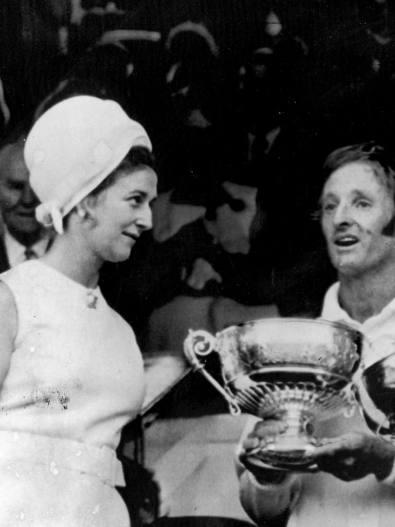 Princess Alexandra with Aussie tennis star Rod Laver in 1971. Picture: UPI