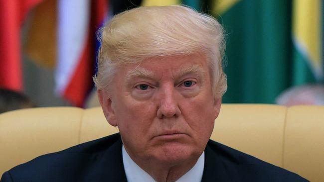 US President Donald Trump seated during the Arabic Islamic American Summit at the King Abdulaziz Conference Center in Riyadh on May 21, 2017. Picture: AFP / Mandel Ngan