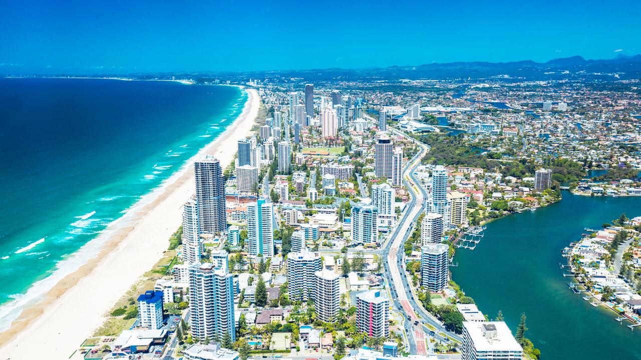 Aerial view of the Gold Coast, where the median property price skyrocketed during the pandemic property boom