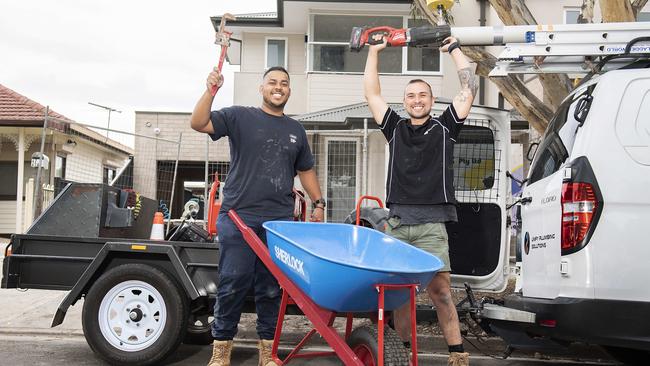 Number 9: Apprentice Shaneel Ram and owner Matt Benstead of Unify Plumbing Solutions, Roxburgh Park. Picture: Ellen Smith