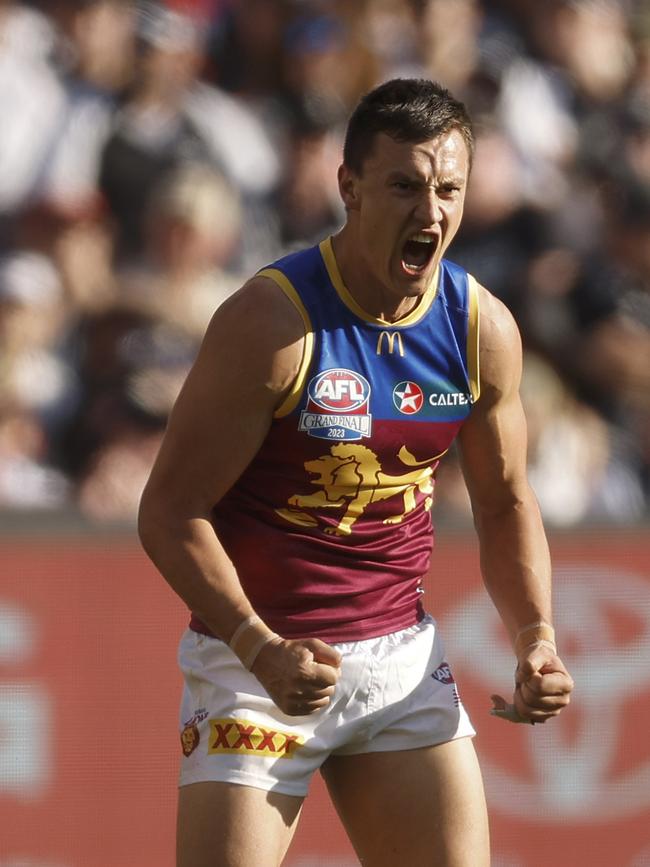 Hugh McCluggage flexes. Photo by Daniel Pockett/AFL Photos/via Getty Images.