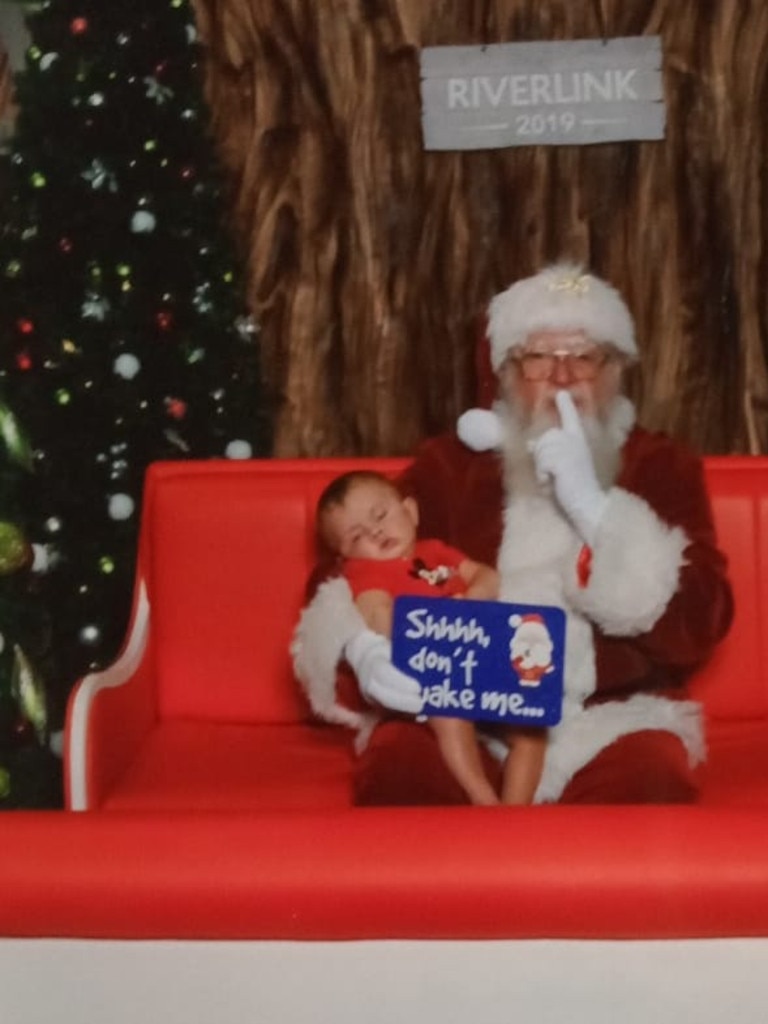 Cairo Henry-Gaulton's first Christmas photo - which he slept through!