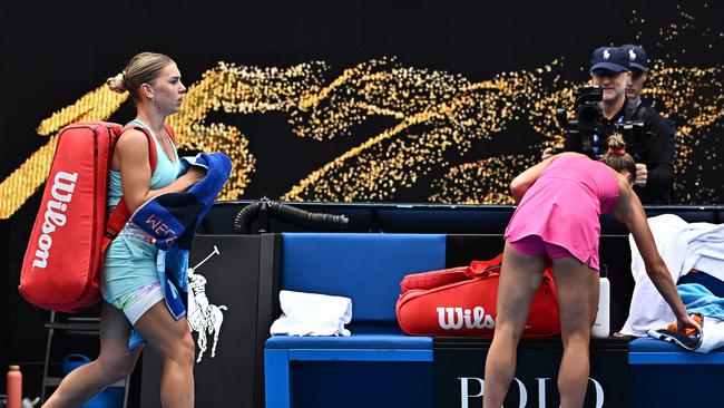 Marta turns her back on Maria. (Photo by Lillian SUWANRUMPHA / AFP)