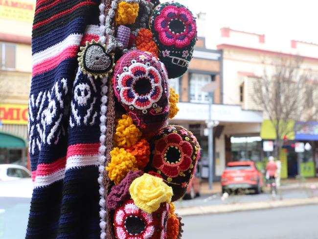 The main street of Warwick is full of knitted creations (Photo: Zilla Gordon).