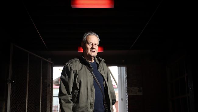 Performance artist Mike Parr at Dark Mofo last year. Picture: LUKE BOWDEN