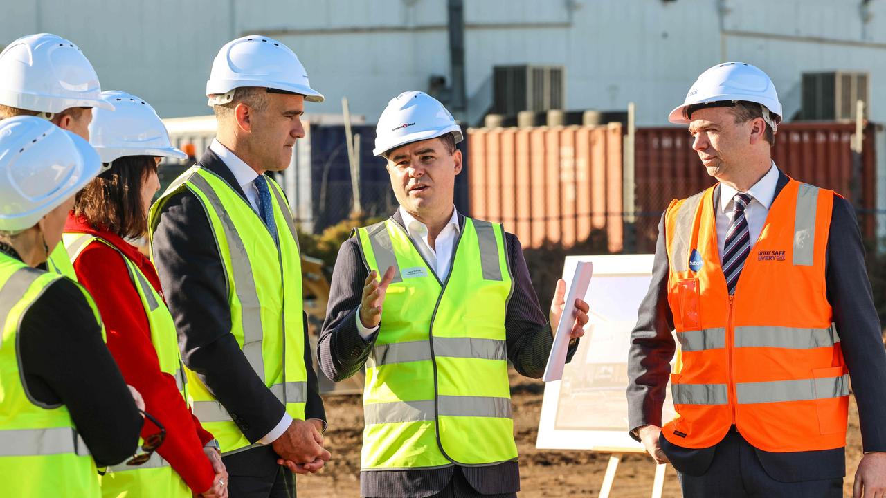 Ground breaking ceremony to commemorate the start of construction of new $31m defence facility for Babcock Australasia. Picture: Russell Millard