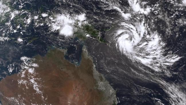 Tropical Cyclone Jasper is on track to cross the Coral Sea this week. Photo: Bureau of Meteorology