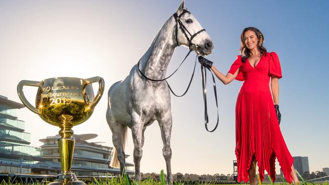 Megan Gale has pulled out of the Melbourne Cup carnival. Picture: Jason Edwards