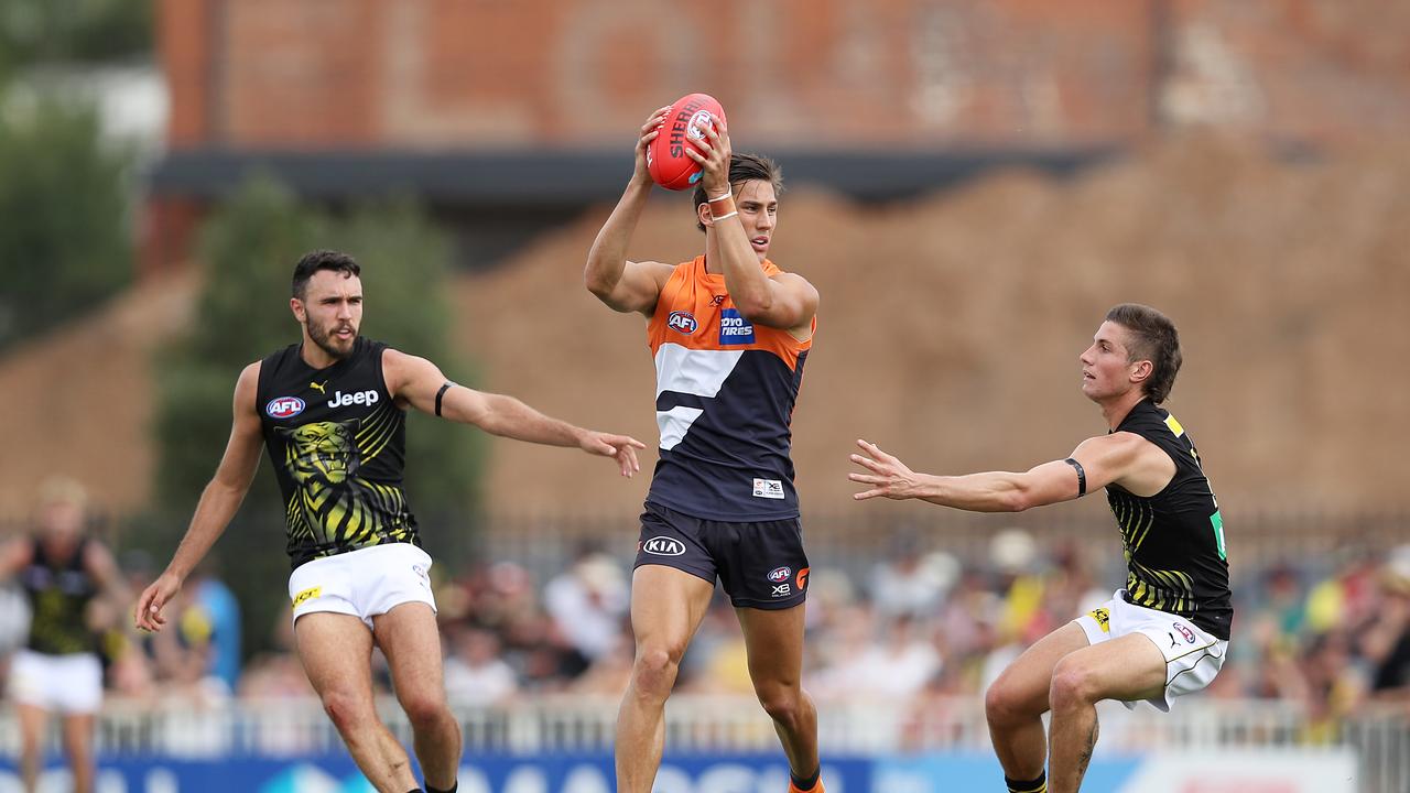 Isaac Cumming of GWS Giants was the best ranked rookie defender of the pre-season