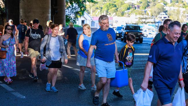 Shoppers were not deterred by the crowds, with the fish market bustling by 7am on Tuesday morning. Picture: Justin Lloyd