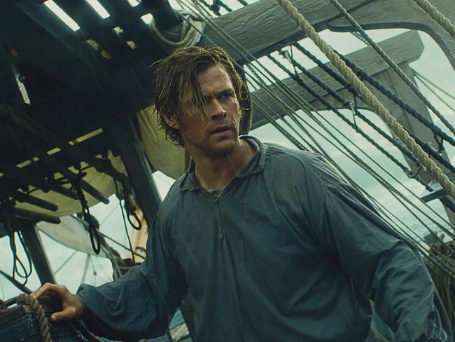 Chris Hemsworth in a scene from In the Heart Of The Sea, the film inspired by the sinking of the Essex.