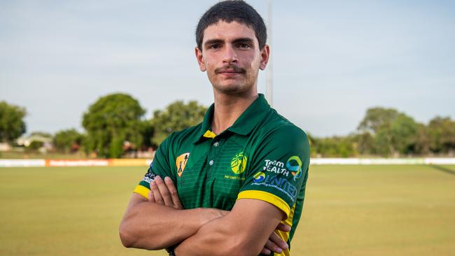 Farzan Chowna in a promo pic ahead of his stint in the Darwin and Districts Cricket Competition this year. Picture: Pema Tamang Pakhrin