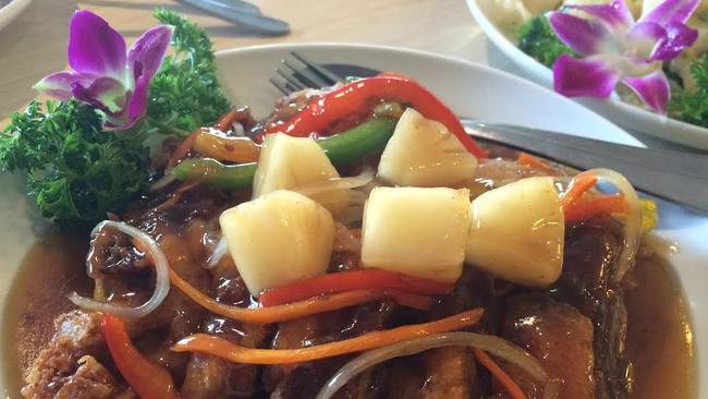 Duck with plum sauce at Sinno Chinese Cuisine, Blacktown.