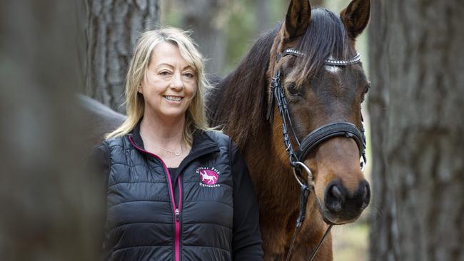 Mary Denton with her horse named Prince. Picture: Zoe Phillips