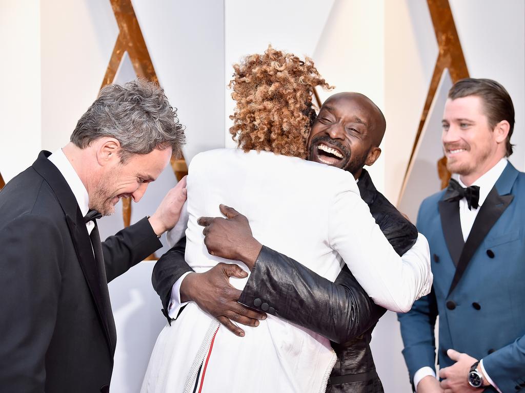 Jason Clarke, Dee Rees, Rob Morgan, and Garrett Hedlund attend the 90th Annual Academy Awards on March 4, 2018 in Hollywood, California. Picture: Getty