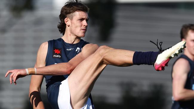 Blake Howes was touted as a possible first-round selection but slid all the way to Melbourne’s pick 39. Picture: Michael Klein