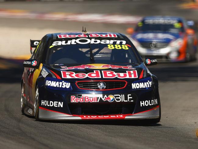 02/03/2013 WIRE: ADELAIDE, AUSTRALIA - MARCH 02:  Craig Lowndes drives the #888 Red Bull Racing Australia Holden during race one of the Clipsal 500, which is round one of the V8 Supercar Championship Series, at the Adelaide Street Circuit on March 2, 2013 in Adelaide, Australia.  (Photo by Robert Cianflone/Getty Images) Pic. Images Getty