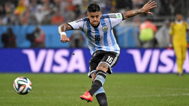 Marcos Rojo at the World Cup.