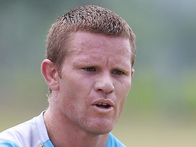 Steve Michaels trains with his Gold Coast Titans team mates at All Saints Anglican School, Merrimac. Pics Adam Head