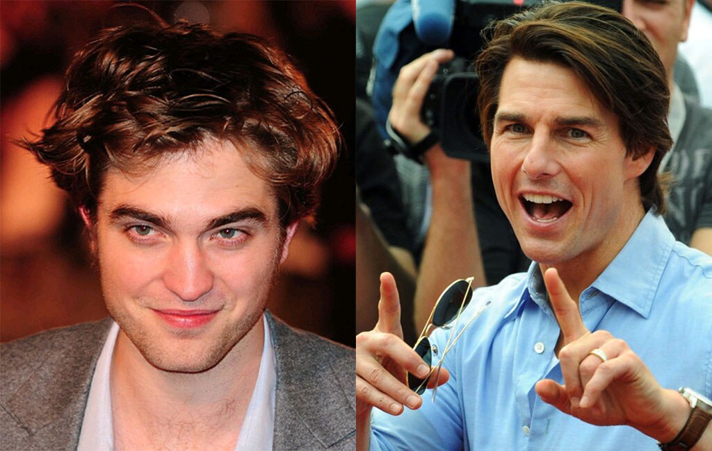 Robert Pattinson (left) was third on the most desirable list, while Tom Cruise was the third least desirable male star. Picture: Images from AAP, Bang ShowBiz