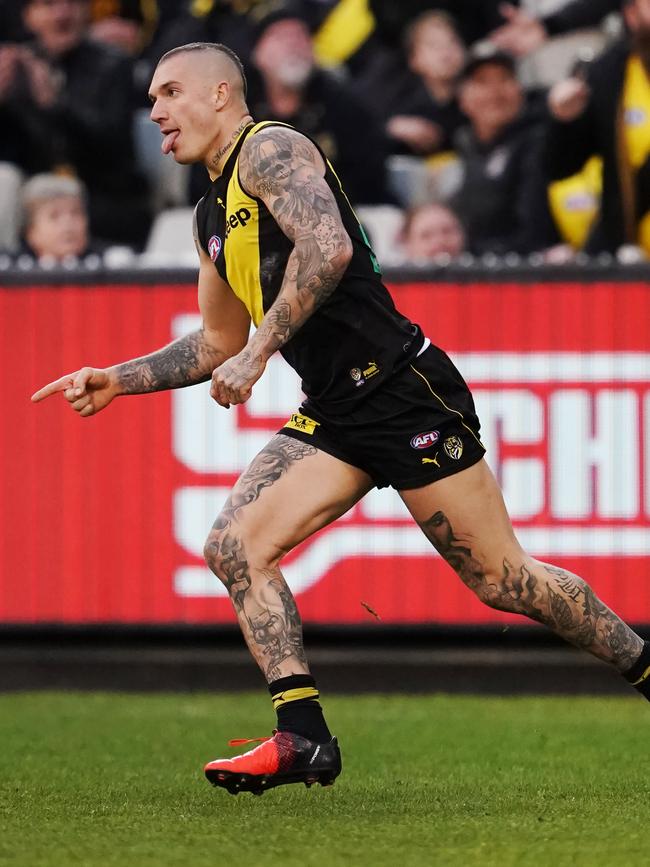 Dustin Martin and the Tigers are peaking at the right time. Picture: AAP Image/Michael Dodge