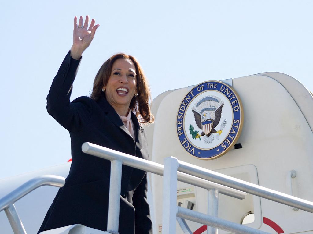 Kamala Harris prepares to fly from Georgia to Pennsylvania. Picture: Megan Warner (Getty Images via AFP)