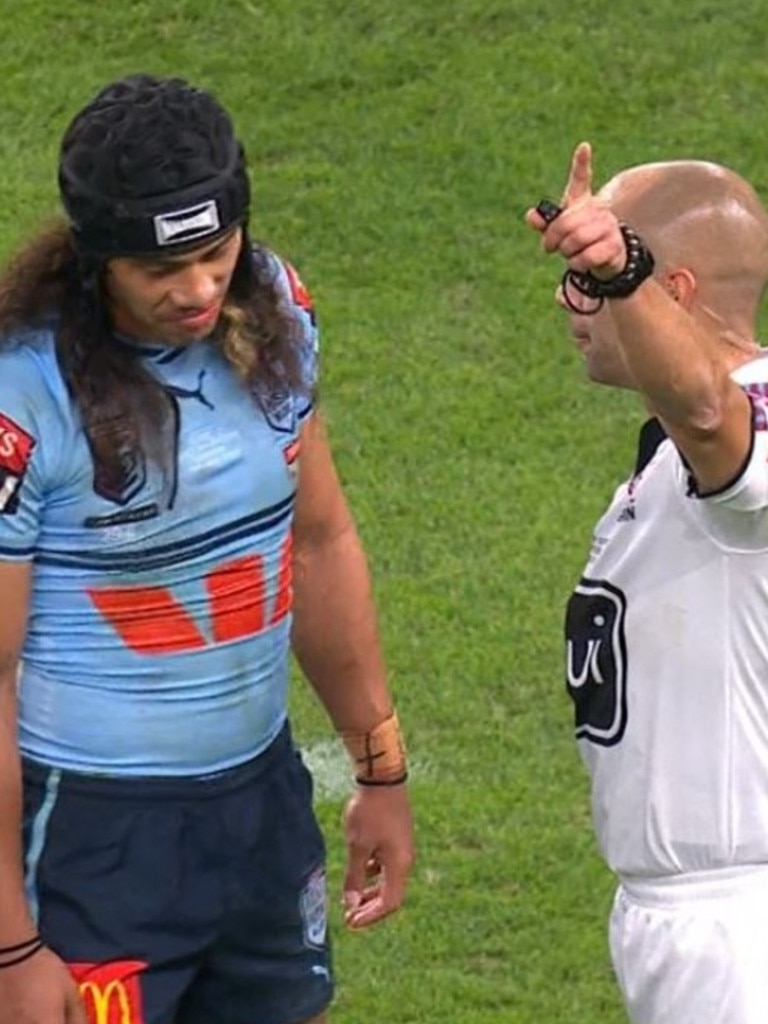 Jarome Luai was given his marching orders. Photo: Ch 9.