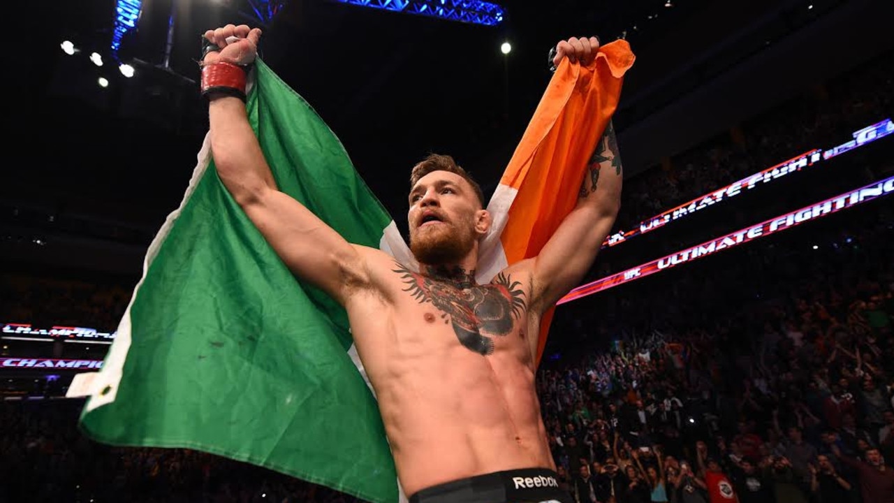 BOSTON, MA - JANUARY 18: Conor McGregor of Ireland reacts after defeating Dennis Siver of Germany in their featherweight fight during the UFC Fight Night event at the TD Garden on January 18, 2015 in Boston, Massachusetts. (Photo by Jeff Bottari/Zuffa LLC/Zuffa LLC via Getty Images)