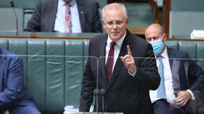 Prime Minister Scott Morrison has commissioned a winter preparedness report to ensure Australia is prepared for a combined Covid and flu wave. Picture: Gary Ramage